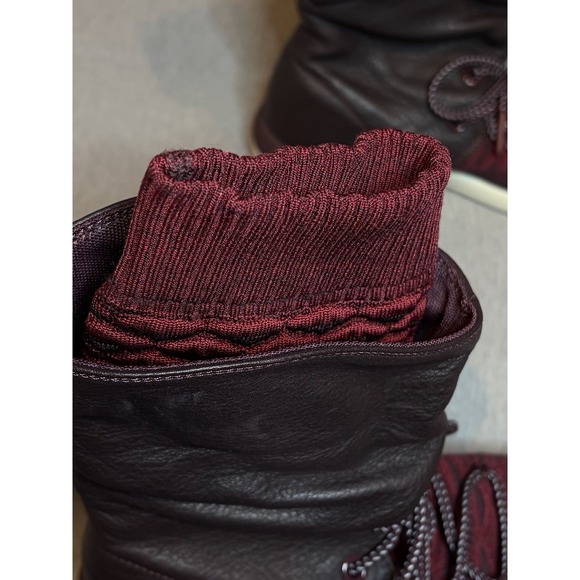 Women's Nike Roshe Two HI Flyknit Sneaker Boot, 861708 600 Sz  6 Deep burgundy - Picture 5 of 14